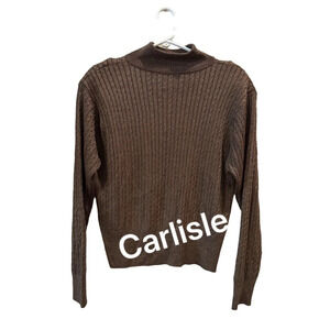 Women's Carlisle‎ Silk Metallic Sweater XXL Brown